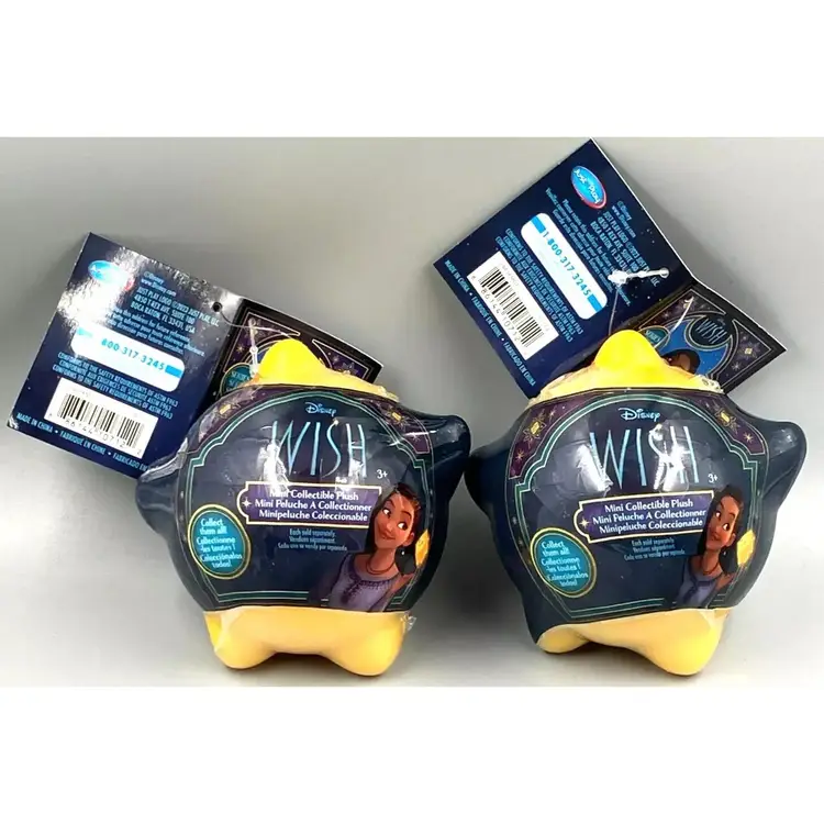 Disney Wish Mini Collectible 3-inch Plush Toys in Wishing Star Blind Bag 2-Pack