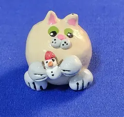 Christmas Shirley's Cats - Tan and Grey with Snowman