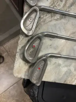 Ping Eye 2 Red Dot Iron Set 1-9, W Steel Shaft Stiff Flex Silver Black Golf Pride Grips