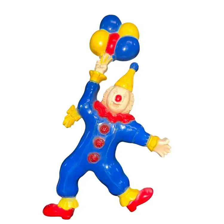 Kitschy Hard Plastic Clown Wall Hangings- Vintage Burwood Clown Figures