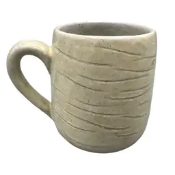 Studio Art Pottery Mug Signed P-LB 3.25 in Cream Color