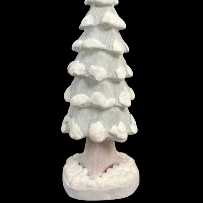 Flocked Ceramic Snow Covered Fir Tree