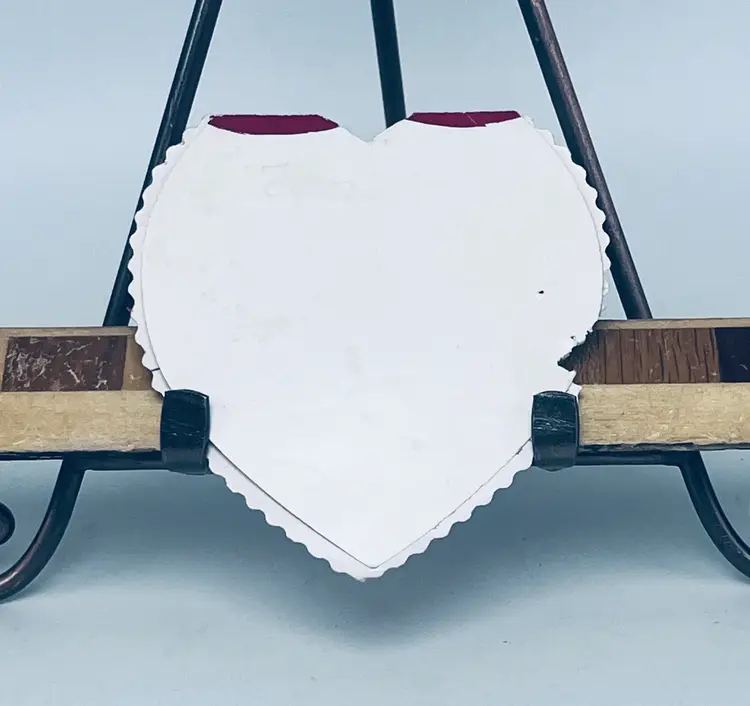 Antique Victorian Valentine Card c 1890 - Silhouette Die cut Heart