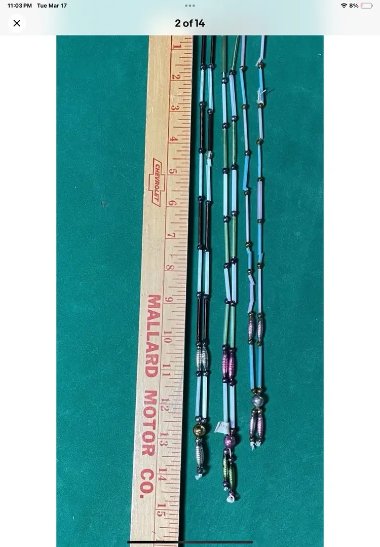 3 Vtg Mercury Glass Mardi Gras Beads Made in Occupied Japan