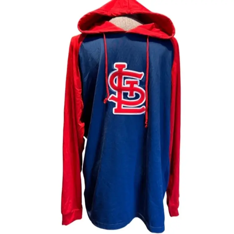 St Louis Cardinals Micro Fleece Pullover Hoodie Sz XL Long Sleeve T Shirt Weight