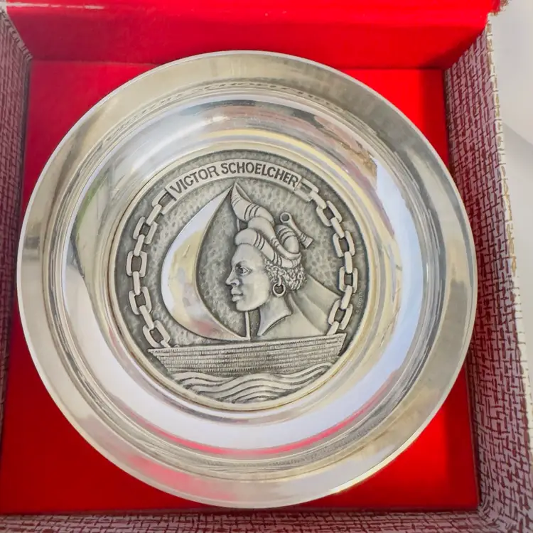 #1917 Commemorative Silver Plated Bowl, By Augis , Victor Schoelcher Abolitionist 1848