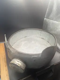 Large Galvanized Primitive Pig Planter Basket.