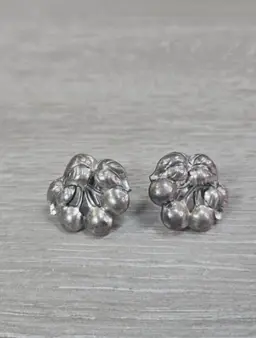 Vintage Kalo Chicago Arts and Crafts Sterling Silver Leaf Screw Back Earrings