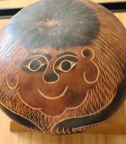 Vintage Peruvian Carved Gourd