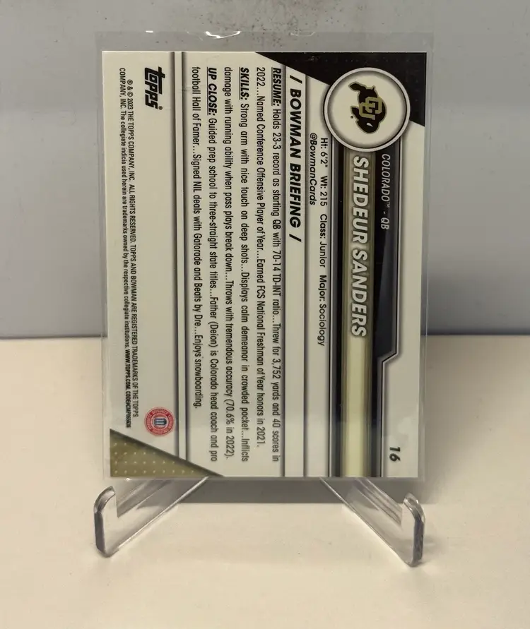 2023 Bowman Chrome University Shedaur Sanders 1st Bowman