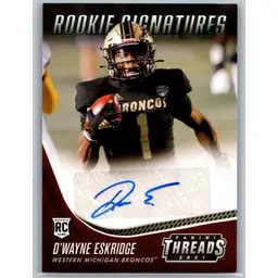 D’Wayne Eskridge 2021 Panini Threads Draft Picks Rookie Signatures Auto #TS-DWE