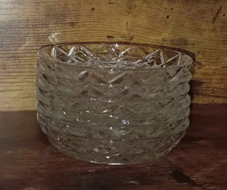 Vintage Set of 6 Crystal Starburst Coasters