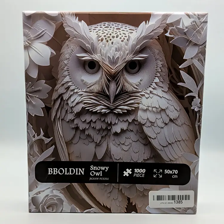 Snowy Owl 3D Paper Cut Design Image Puzzle 1000 Pieces 27.5 x 19.7in Brand New
