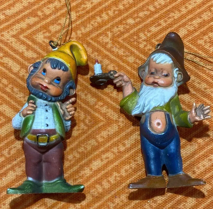 Vintage Pixie Elf Ornaments 