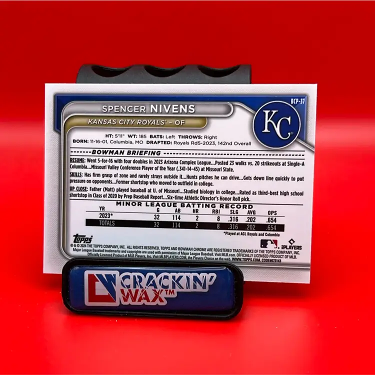 Spencer Nivens 2024 Bowman Sapphire Edition #BCP-37 Kansas City Royals