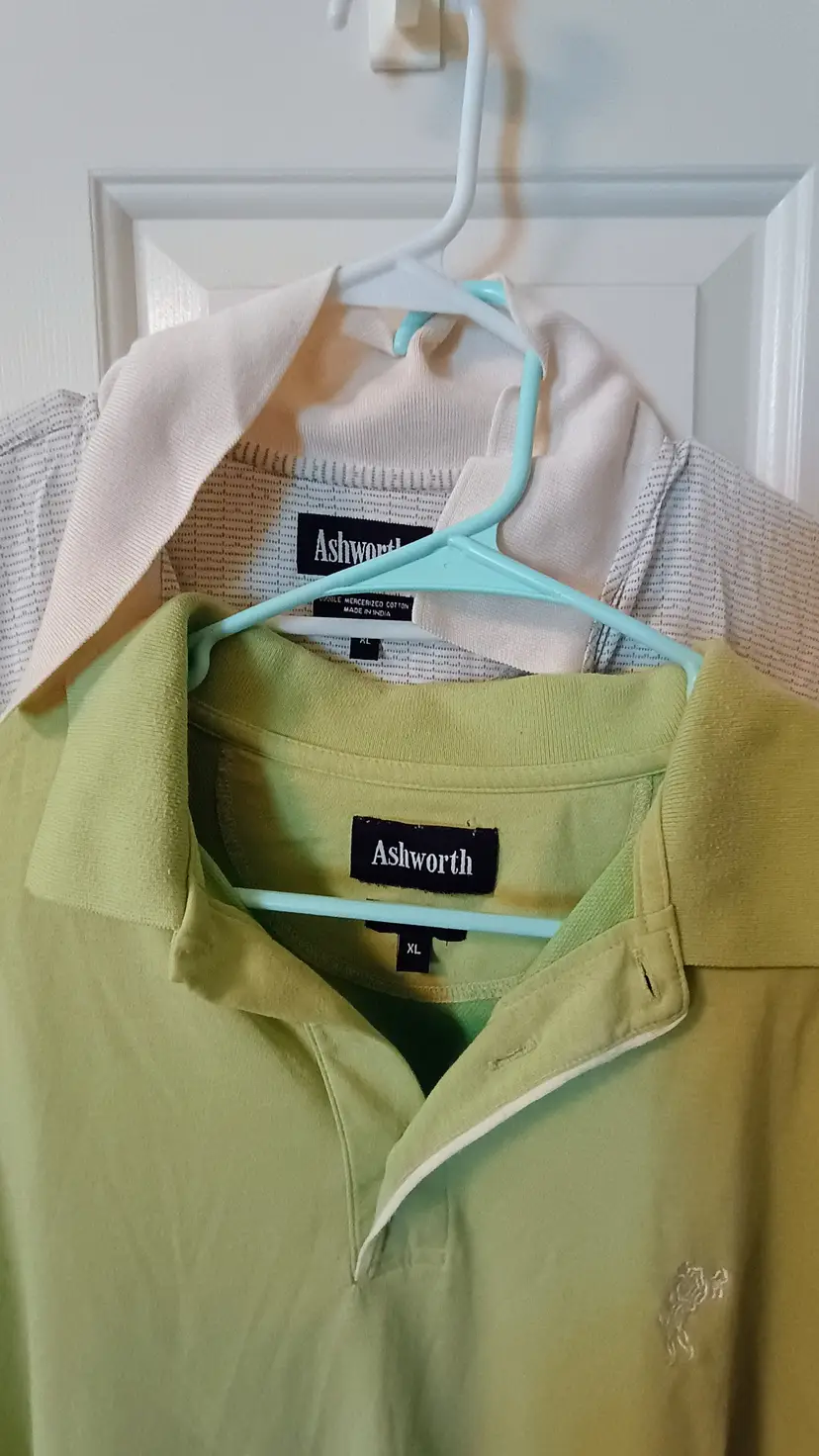(2) Ashworth Golf Polo Shirts - Men's XL Extra Large