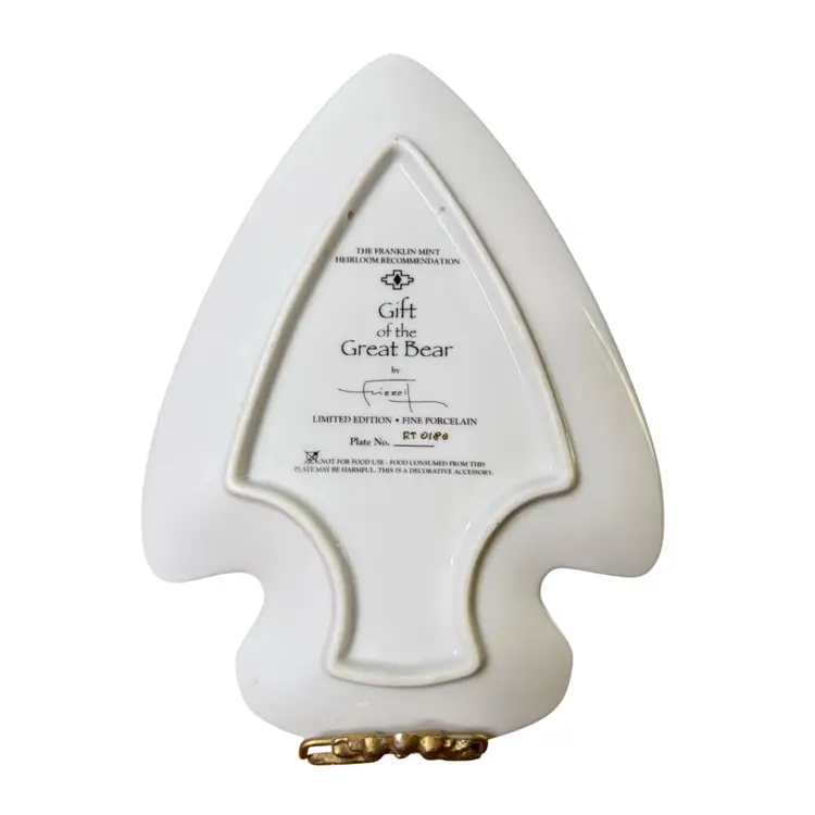 2000 Vintage FRANKLIN MINT Great Bear Porcelain Arrowhead Dish, Native American