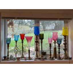 #02 - Vintage Blue Pressed Glass Votive / Candle Holder ONLY