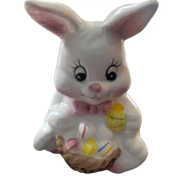 #02 Vintage Salt & Pepper Shakers 4"H Easter Bunnies