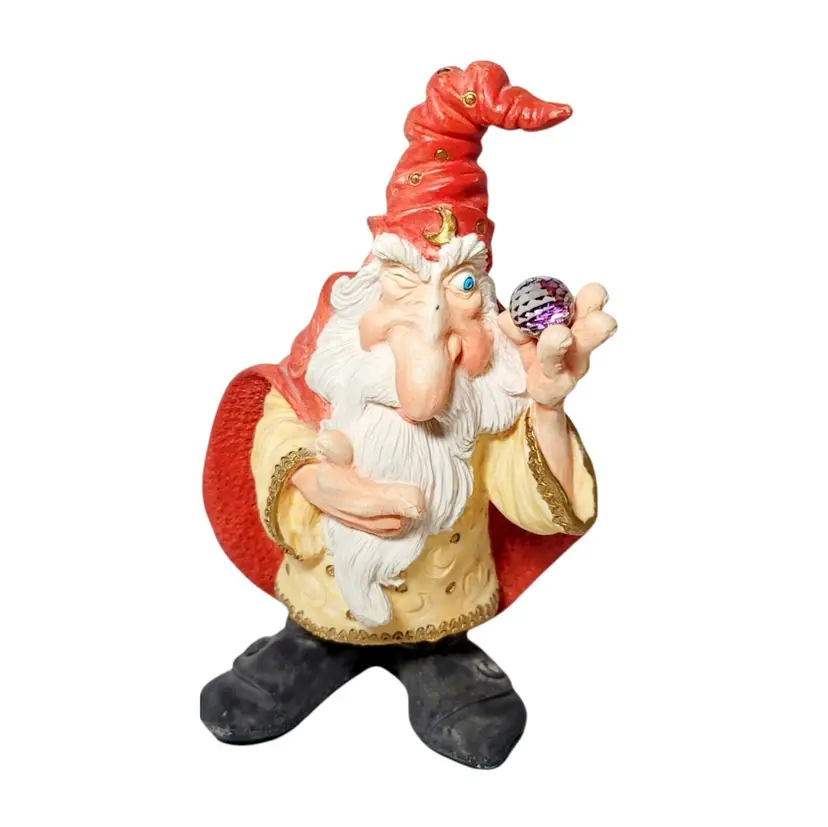 Vintage Merlin Wizard Looking Into A Magic Ball Crystallite Designs Excalibur 7"