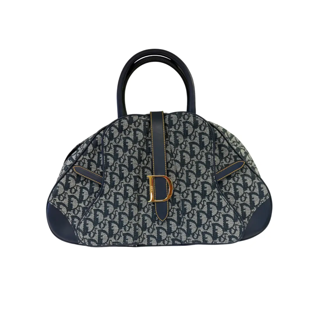 Dior Navy Diorissimo Mono Trotter Saddle Bowler XL