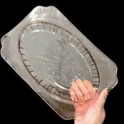 Jeannette Glass Adam Pink Depression Glass Platter 1930s