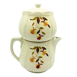 Vintage Hall Autumn Leaf Drip Coffee Pot 4 Pieces Includes Filter Retro Kitchen