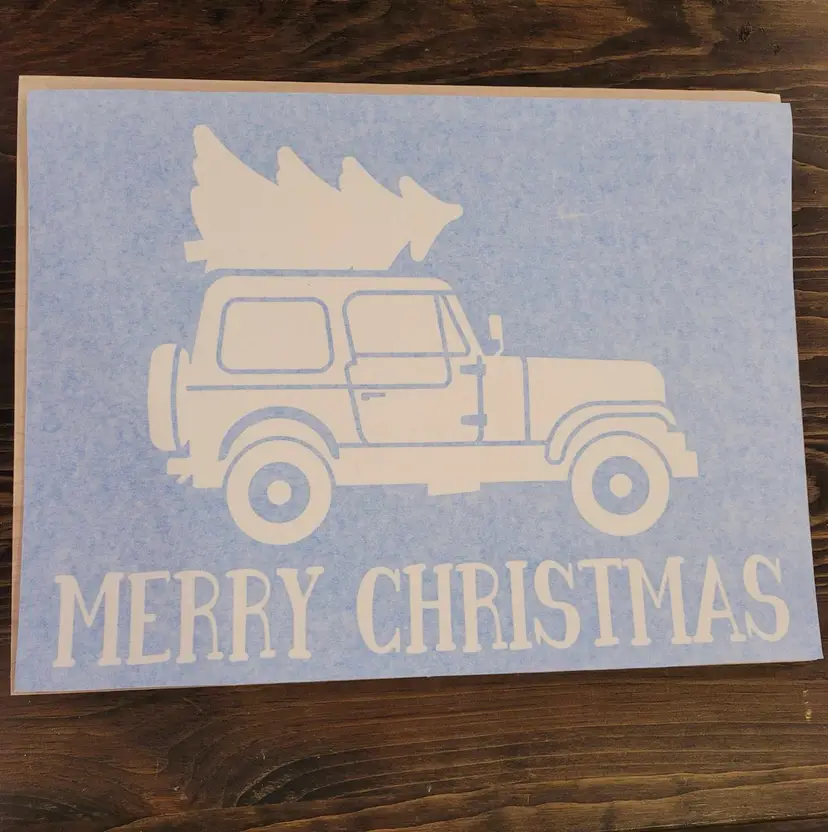 12 X 16 Wooden sign Paint Kit - Merry Christmas Jeep