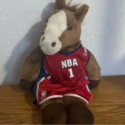 This is likely a Build-A-Bear Workshop NBA Horse plush