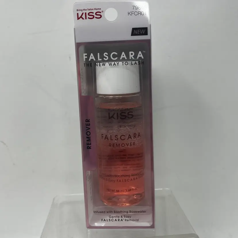 KISS FALSCARA Lash Clusters Remover, Rosewater, Pink, NET WT 50 ml (1.69 fl. oz.)