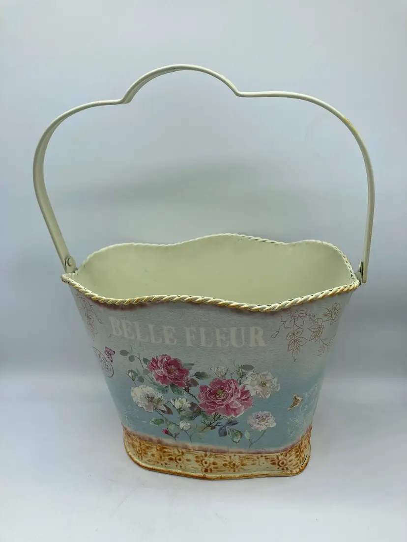 Metal Belle Fleur Bucket Planter
