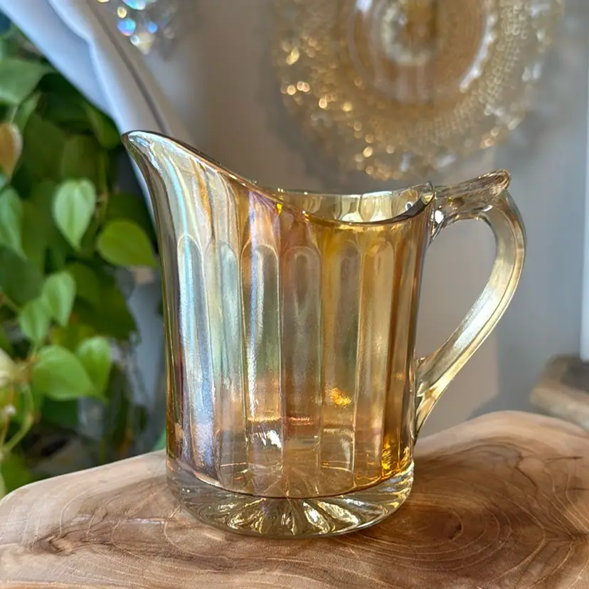 1940s Imperial Ribbed Carnival Glass Creamer