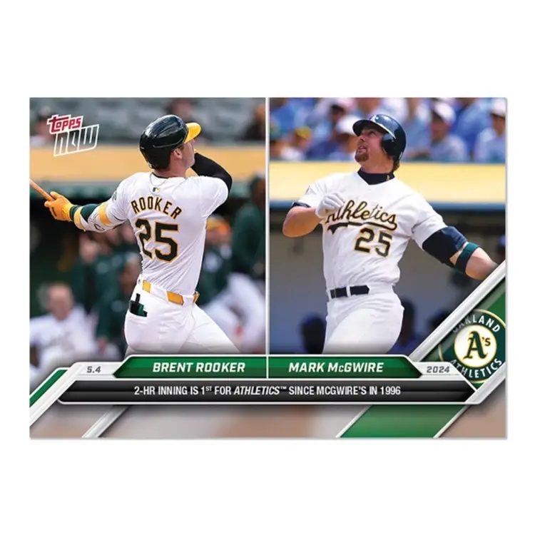 2024 ToppsNOW #157 Brent Rooker & Mark McGwire 2-HR Inning Is 1st For Athletics Since McGwire’s In 1996