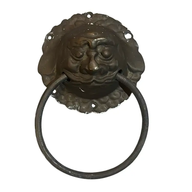 Vintage Metal Foo Dog Door Knocker Brass Or Bronze Unsure