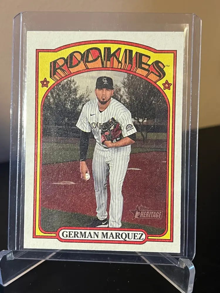 2021 Topps Heritage Reverse Stock German Marquez Rockies