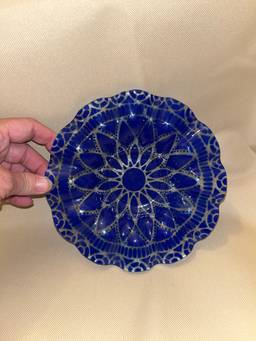 Vintage 7” Sydenstricker Fuses Glass Bowl