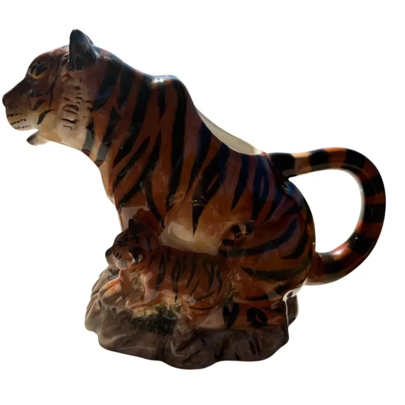 Ceramic Tiger Pitcher With Cub