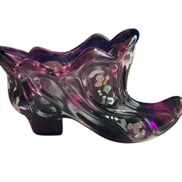 Vintage Fenton Amethyst Glass Shoe