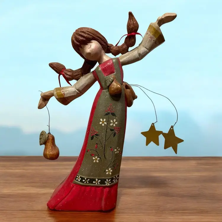 House of Hatten: Twelve Days of Christmas - 9 Dancing Ladies Carved Wood Figure