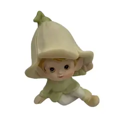Vintage Homco Ceramic Pixie With A Green Dress