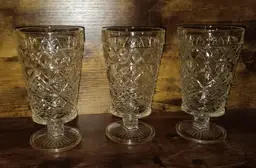 Vintage Hazel Atlas set of 3 Tea Glasses on Pedestals