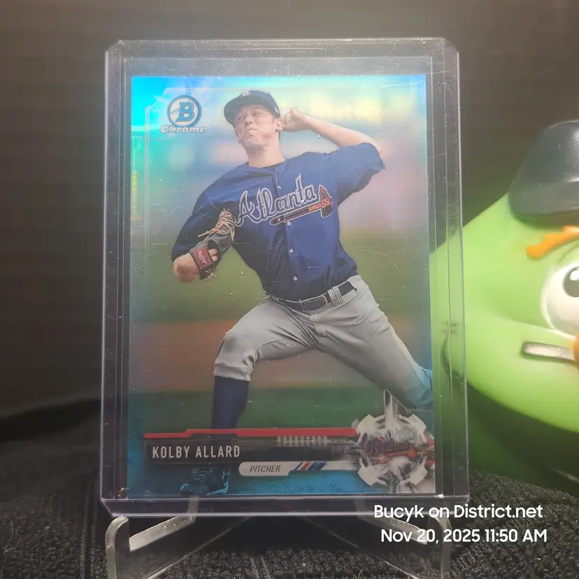 2017 Bowman Draft Chrome Sky Blue - Kolby Allard Atlanta Braves 353/399