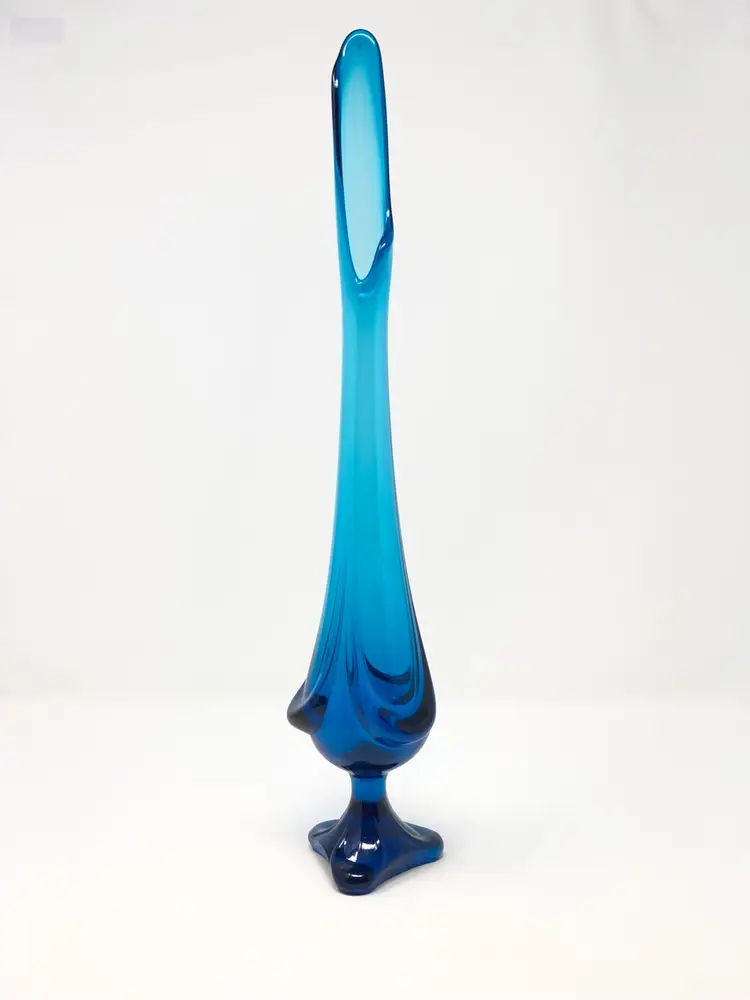Viking Blue Drapery 20” 3-Toed Pedestal Swung Vase