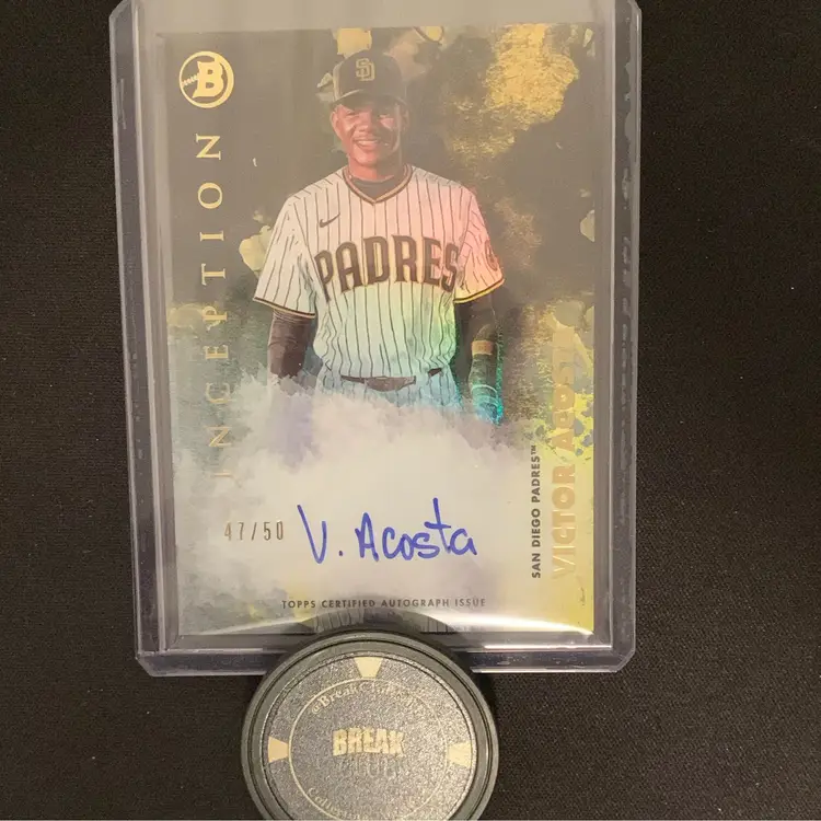 2021 Bowman Inception Victor Acosta Gold Foil Auto /50