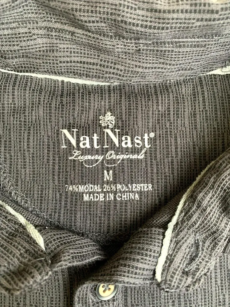 Nat Nast Shirt Adult Medium Charcoal Luxury Originals Casual Golf Polo Mens
