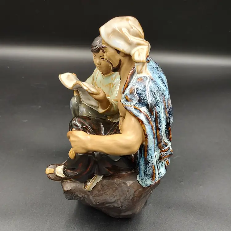 Vtg Shiwan Mudman Father and Daughter figurine