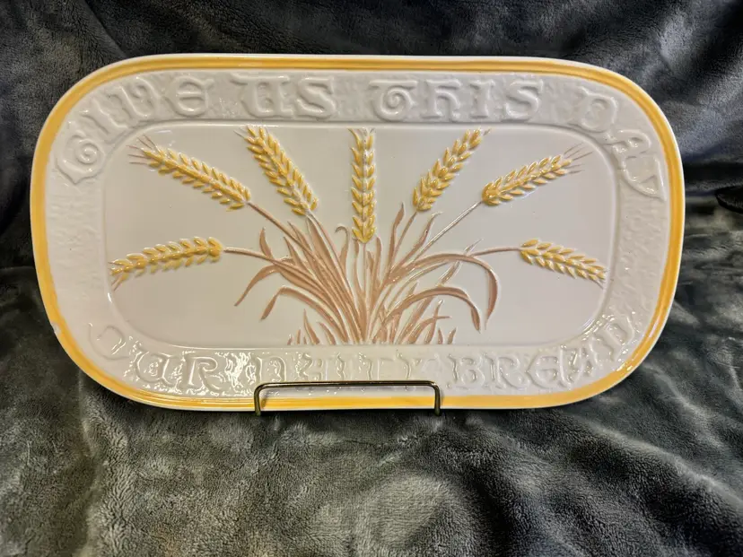 VTG 1970s Holland Mold Give Us This Day Our Daily Bread Bread Plate USA Hobbyist