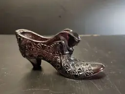 Glass Amethyst Purple Cat Head Slipper Shoe Daisy And Button Taiwan