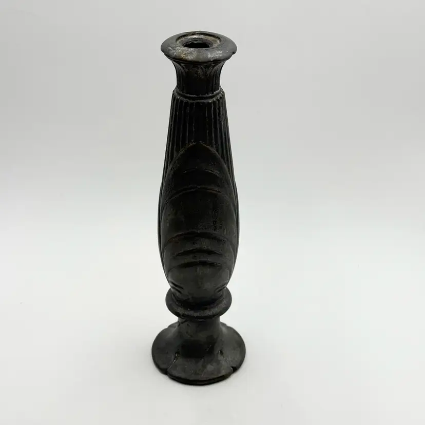 Art Deco Vintage 10 5/8” Table Lamp Part Column Spacer Break Pot Metal Fluted