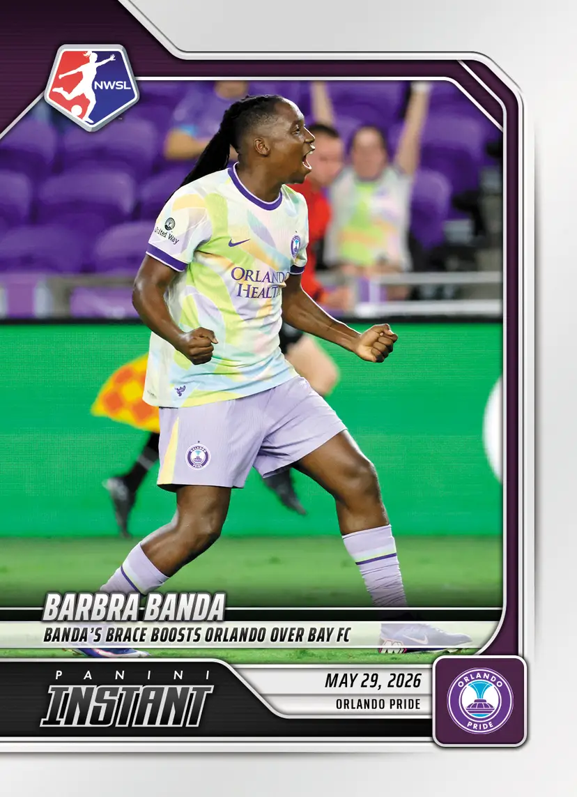 Barbra Banda Soccer Card - 1 of 65 Made! - Brace vs. Bay FC - 2026 Panini Instant NWSL #80